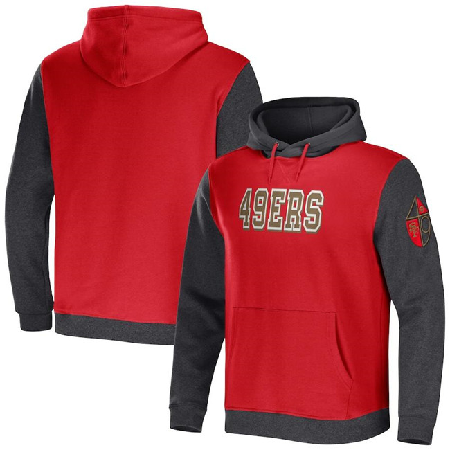 San Francisco 49ers x Darius Rucker Collection Scarlet/Charcoal Colorblock Pullover Hoodie